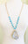 White Druzy + Turquoise Beaded Chain Necklace